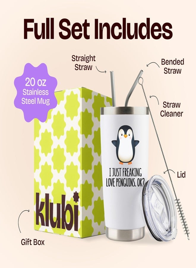 KLUBI Christmas Penguin Gifts for Women- 20oz Penguin Tumbler, Cute Xmas Gift for Coworker, Teacher, or Best Friend Idea, Holiday Present and White Elephant Gift Idea - Image 2